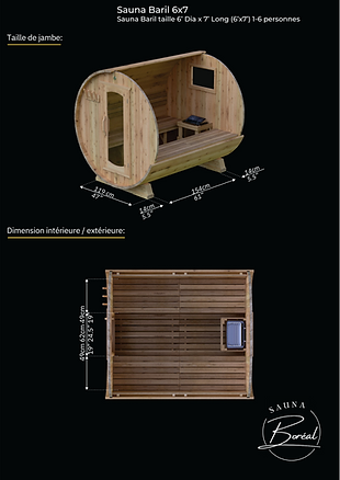 Sauna Boréal Traditionnel - Baril 7 pieds (214 cm)